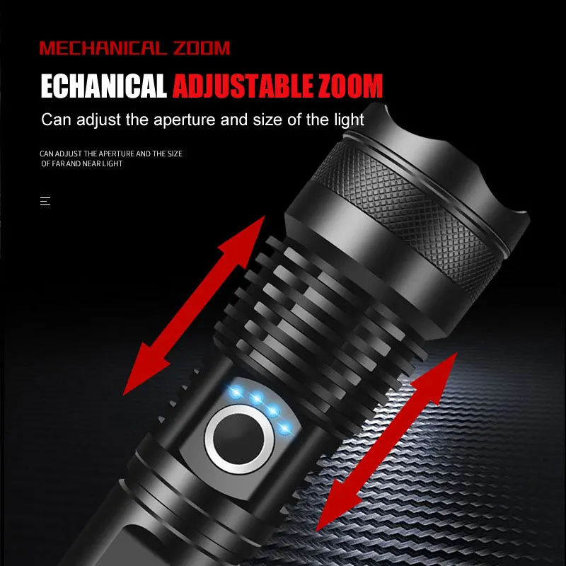 powerful led p50 usb rechargeable mini outdoor tactical hunting flashlight police intelligent waterproof torch lantern zoom free global shipping