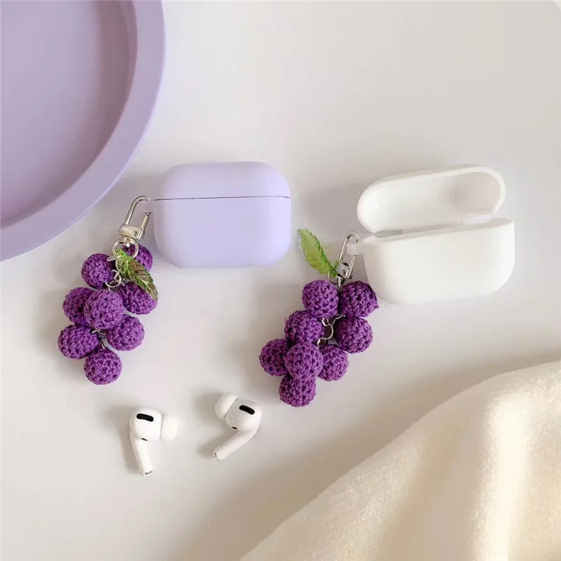 

for Airpods Pro Case Knitted Grape Pendant for Airpods 12 Case AirPod Pro Cover Bluetooth Wireless Protective Cover Accessories