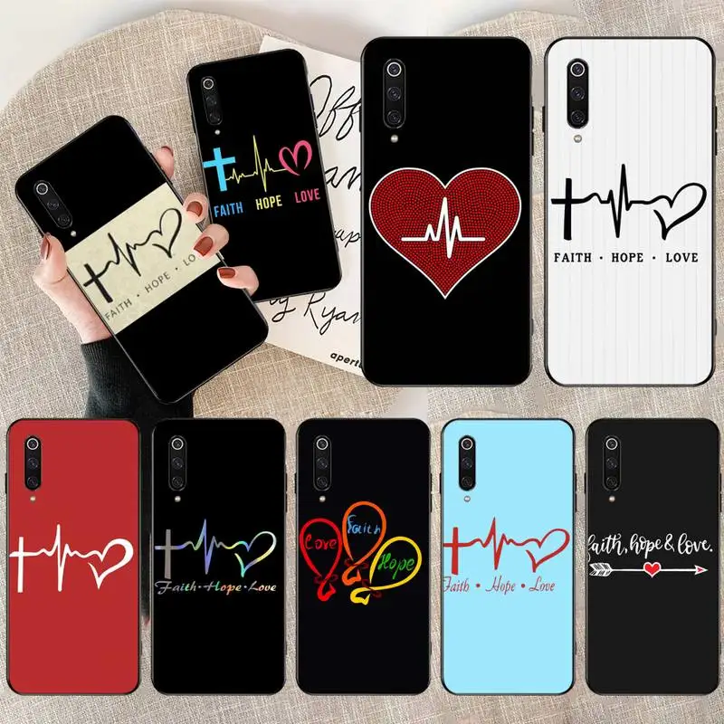 Простой чехол для телефона с надписью Love Hope Faith Xiaomi Mi10 10Pro 10 lite Mi9 9SE 8SE Pocophone F1 Mi8 Lite |