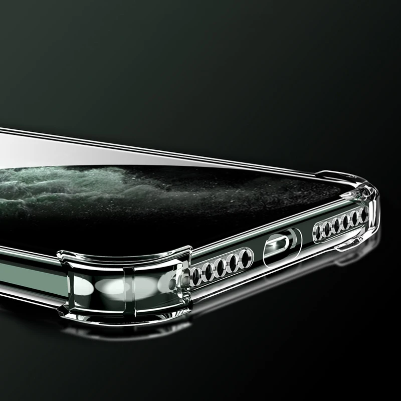 Прозрачный противоударный силиконовый чехол для iPhone 11 12 Pro X XS Max XR 6 S 7 8 SE 2020 Plus Mini