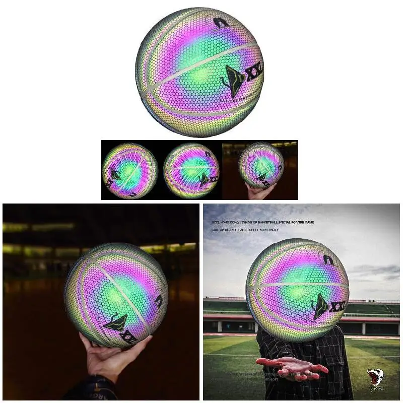 

Luminous Basketball Night Game Street PU Glowing Rainbow Light Children Training Tool EDF88