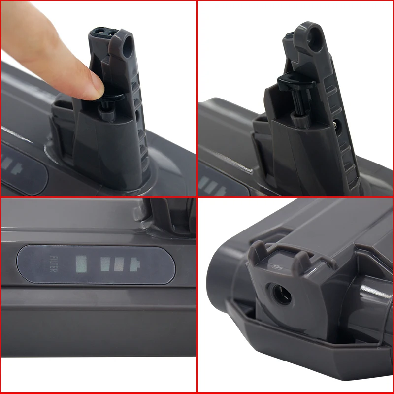 

2021 new 21.6v large capacity lithium battery substitute for Dyson vacuum cleaner cyclone V10 absolute sv12 V10 fluffy v10