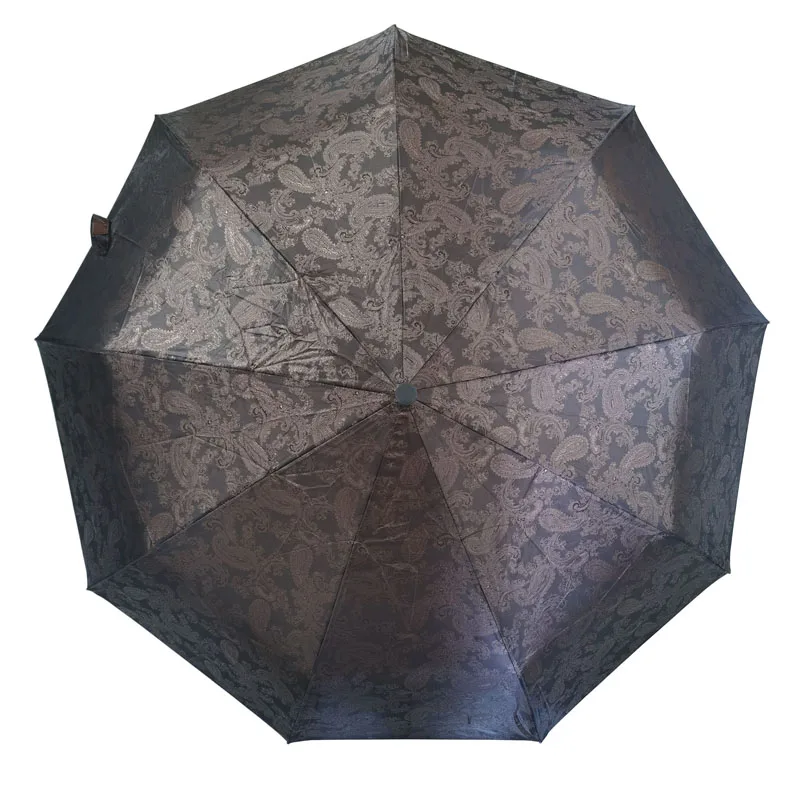 

Women's Automatic Umbrella Rain Women Satin Fabric Jacquard Pattern Folding Umbrella Strong Frame Waterproof Windproof Зонтик