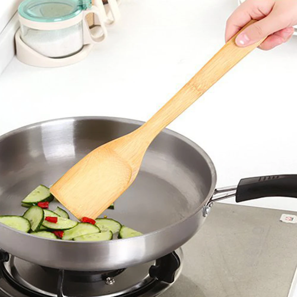 Натуральная бамбуковая ложка шпатель ручной работы для еды деревянная посуда