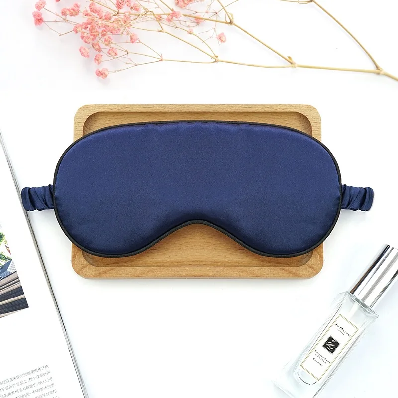 Dark Blue Мягкий имитирующий шелк тени для век для сна для женщин маска для глаз повязка на глаза портативный сон в путешествиях отдых сна глаз патч - Цвет: Dark Blue