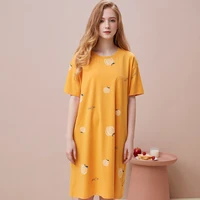 2021 new summer nightdress womens half sleeve cute nightwear home wear loose size short sleeve nightgown sleepwear night gown