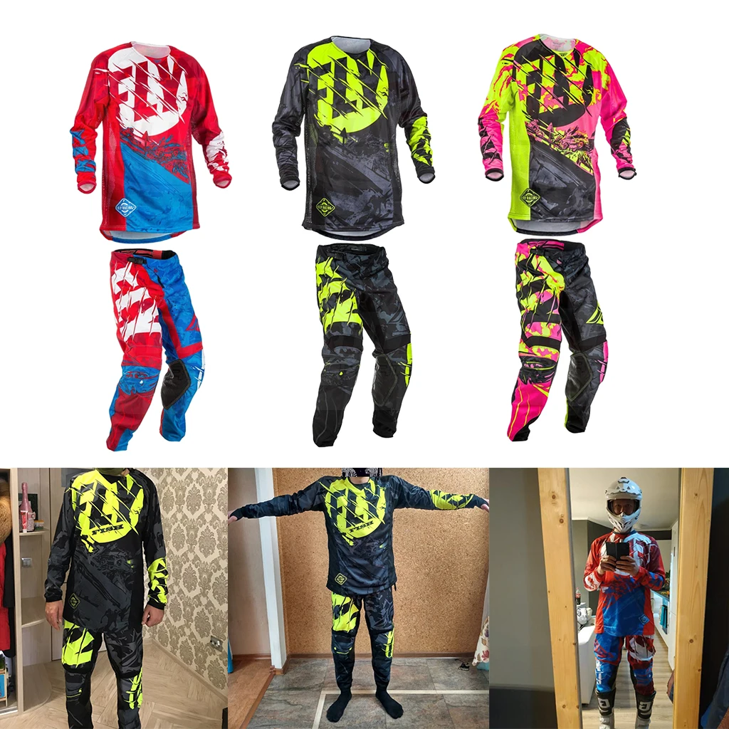 1 комплект летучей рыбы мотоцикла Джерси брюки комбо для мужчин взрослых