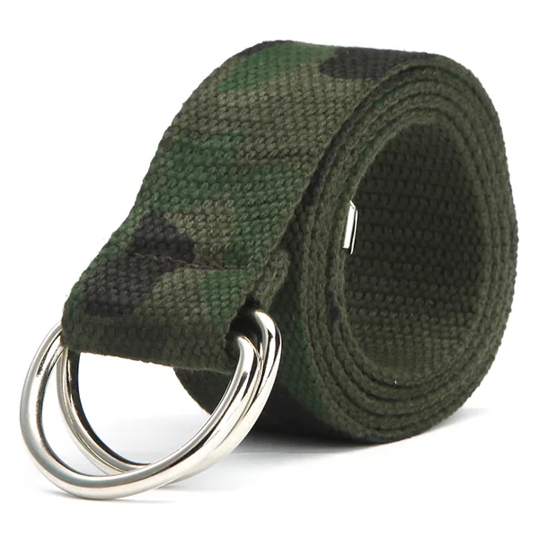 

Fashion Unisex Canvas Belt Fabric Webbing Waist Casual D Ring Plain Canvas Belt Waistband