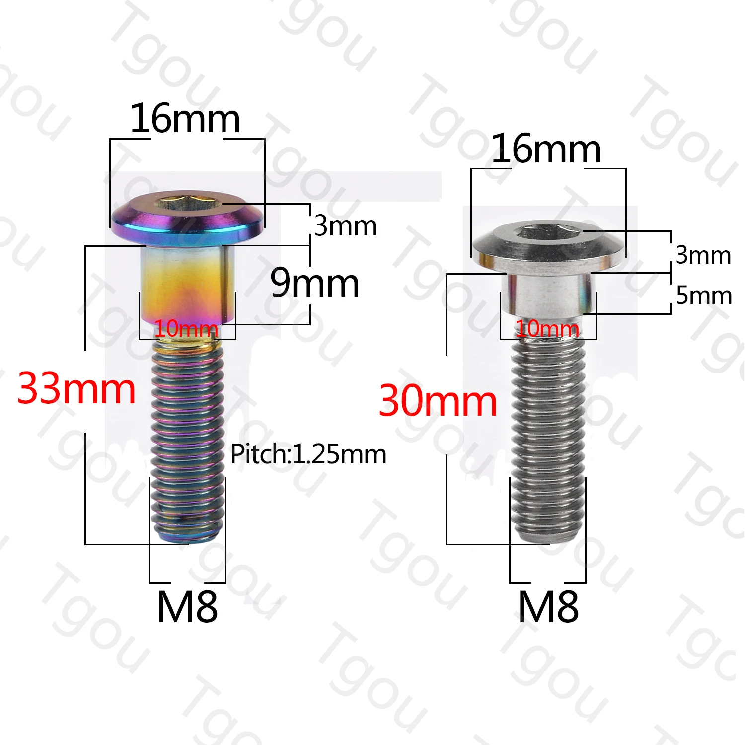 Титановый болт для мотоцикла Ротор заднего тормоза винт M8x20 22 30 33 мм аксессуаров