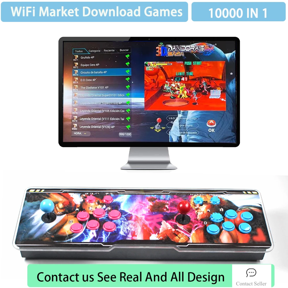 

3D Pandora Saga EX 8000 in 1 WIFI Market Save Function Multiplayer Joysticks Arcade Pandora Box Retro Game Console Cabinet