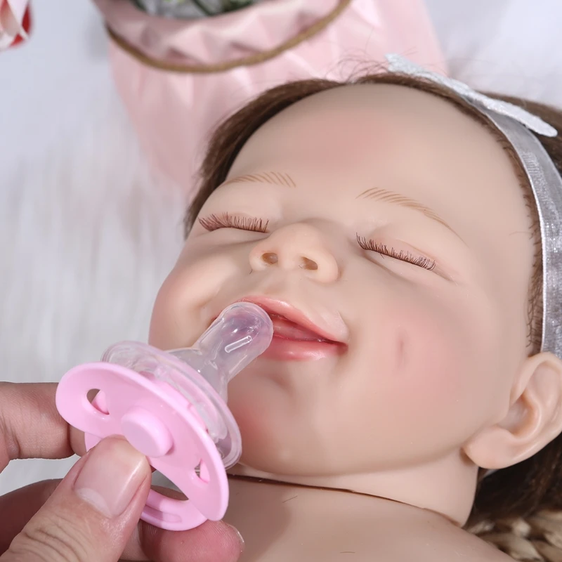 55 см Reborn Girls Soft Body Cute Smiley новорожденный девочка кукла Baby Full Silicone | Игрушки и хобби