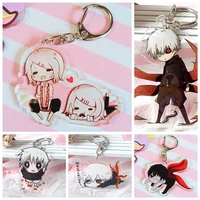 cartoon key ring tokyo ghoul re keychain qs sasaki haise double sided acrylic key chain pendant anime accessories