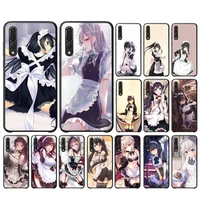 toplbpcs cartoon cute maid girl phone case for huawei y6 2018 y7prime2019 funda case for y8p y9 2019 capa