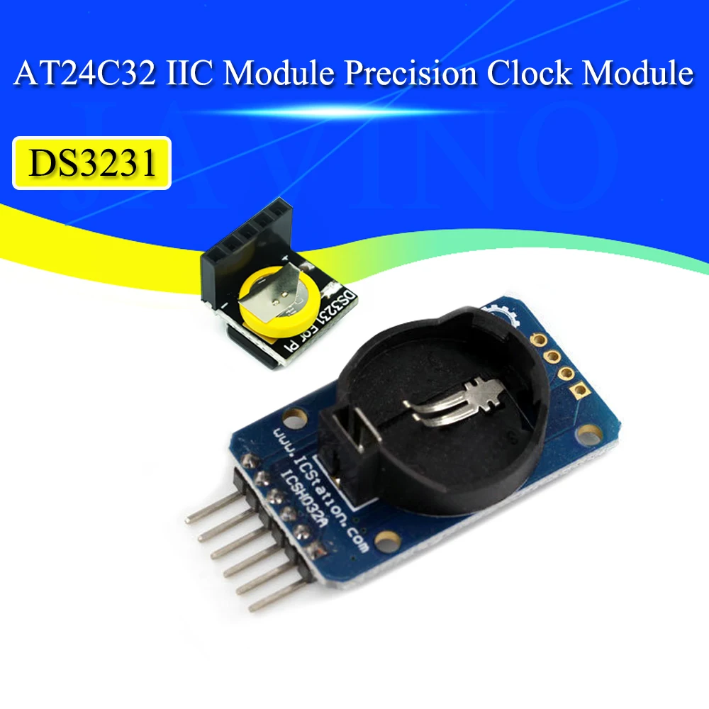 

DS3231 AT24C32 IIC Module Precision Clock Module DS3231SN Memory Module DS3231 Mini Module Real Time 3.3V/5V For Raspberry Pi