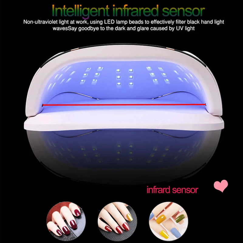 

160W UV Lamp LED Nail Lamp High Power For Nails All Gel Polish Nail Dryer Auto Sensor Sun Led Light Nail Art Manicure Tools