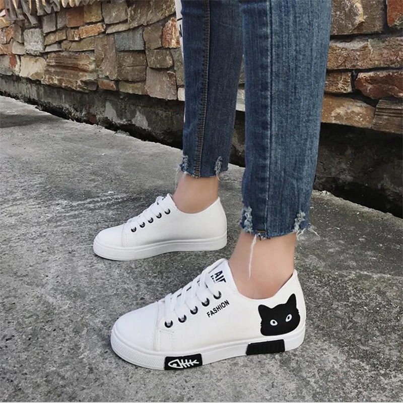 QWEDF женская обувь на плоской подошве с рисунком парусиновая 2019 летние женские