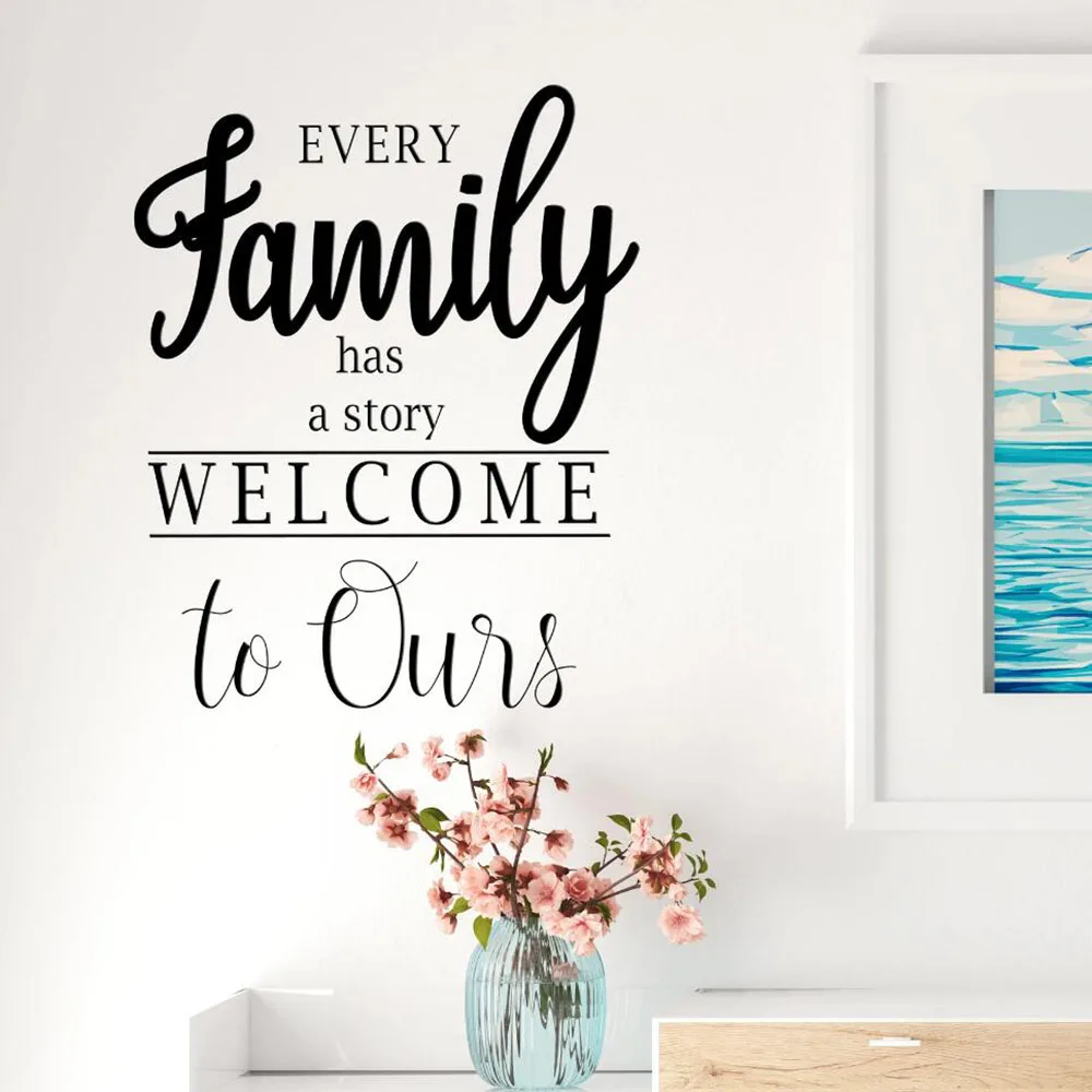 Виниловая наклейка на стену надпись СемьЯ Добро пожаловать стикеры с надписями