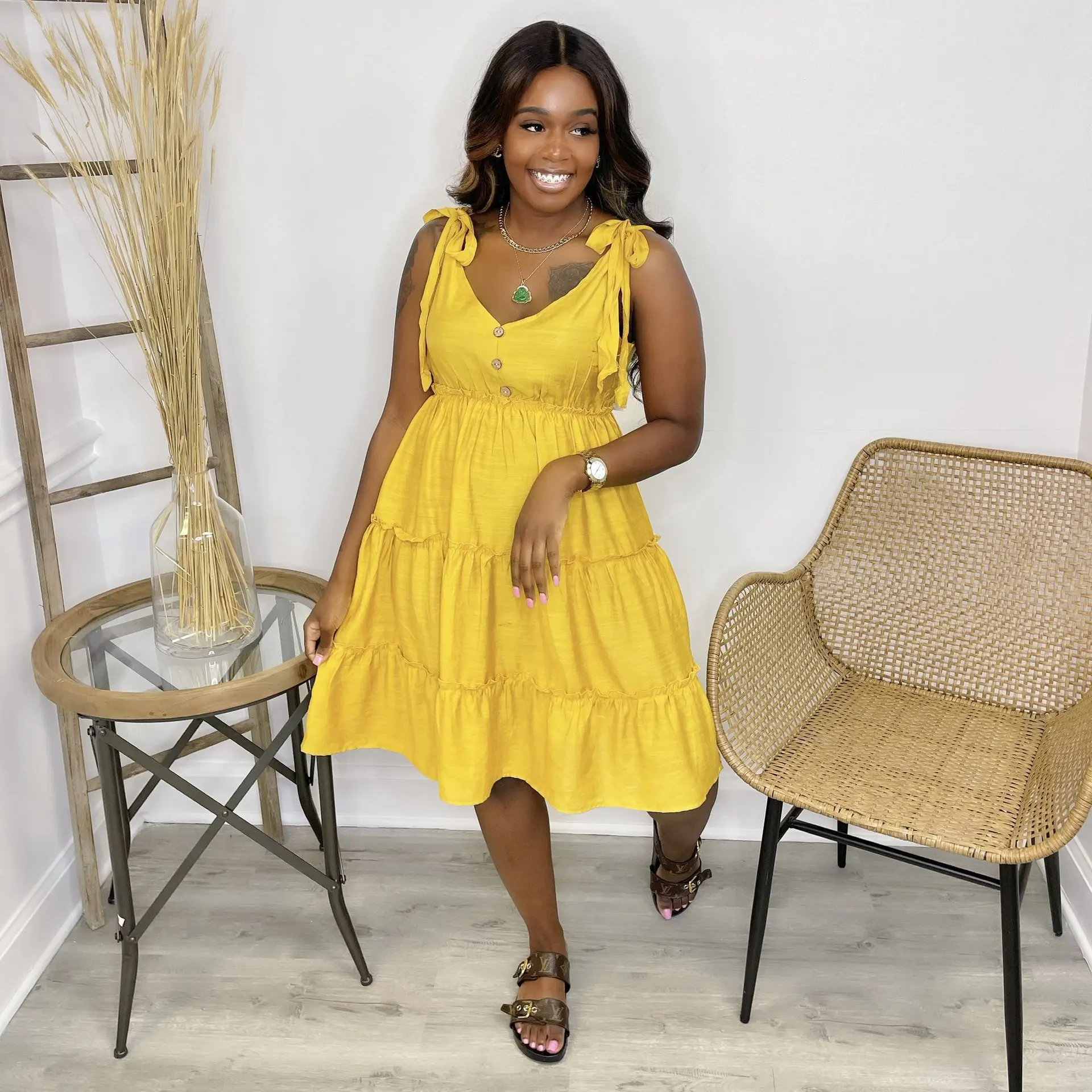 

Coffeehot plus size women clothing dresses casual solid strap womne midi dress