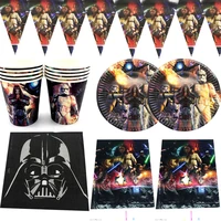 star wars theme tablecloth napkins birthday party table cover flags plates cups decora boys kids favors tableware set 51pcslot