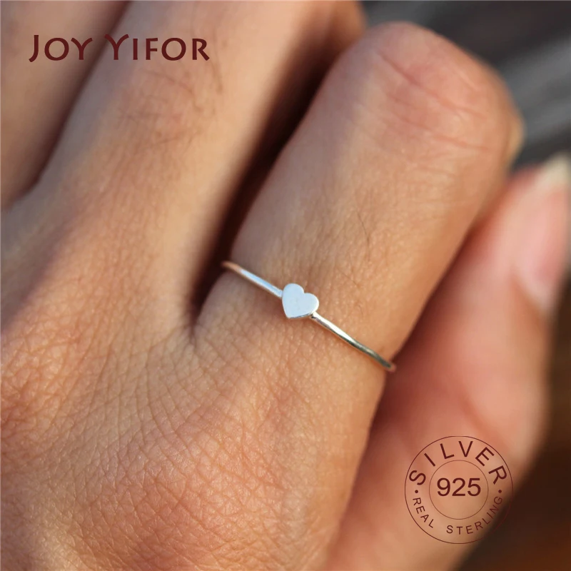 

Female Small Heart Adjustable Ring Fashion 925 Sterling Silver Love Ring Cute Gold Color Promise Wedding Rings For Women