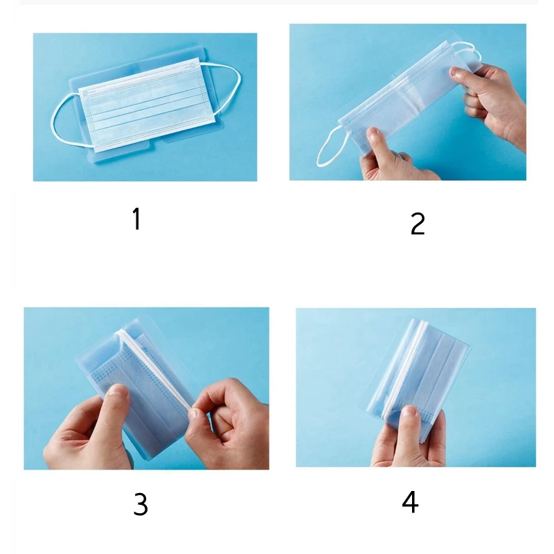 Foldable Mask Storage Clip Plastic Portable Bag Cute Box Maskeeper Organizer Container Case Keeper drop ship | Дом и сад