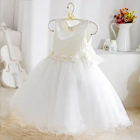 2022 летний наряд для девочек, белое кружевное платье принцессы с аппликациями, детское платье на свадьбу и вечерние, одежда для детей на день ...