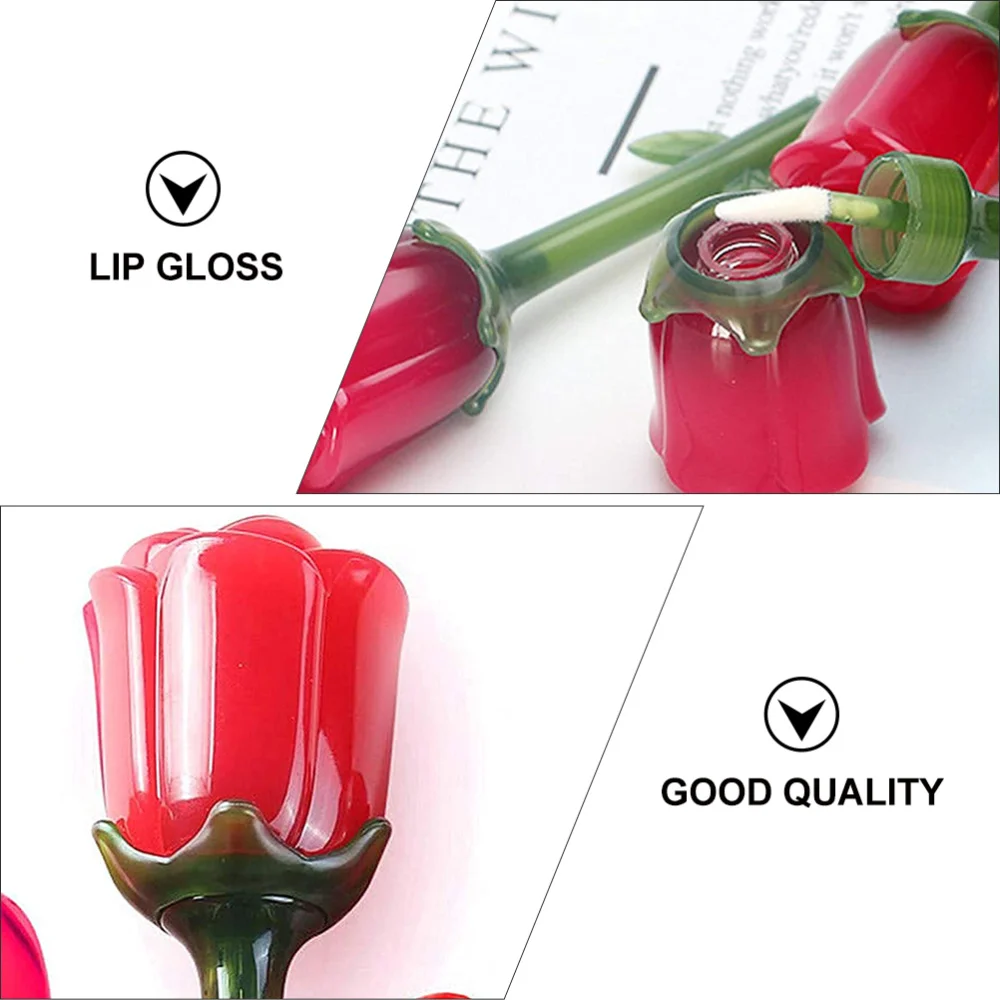 

16pcs Rose Lip Gloss Cosmetic Gloss Container Eyeshadow Brush Beauty Sample Vial