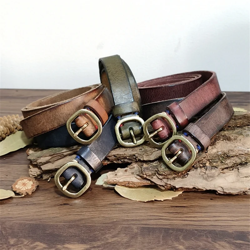 New 2.3cm Width Pin Buckle Belts For Women Luxury Designer Brand Cowskin Genuine Leather Belt Woman Jeans cinturon mujer G202