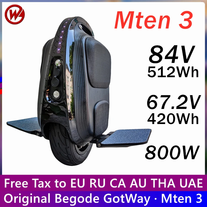 Оригинальный Begode Gotway Mten 3 Одноколесный самокат черный цвет 10 дюймов Mten3
