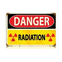 danger radiation nuclear warning atomic radiation symbol tin metal sign 20x30cm 8x12 inches