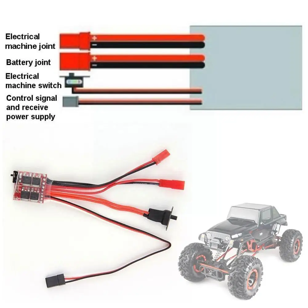 

Mini Military Truck Modified ESC Is Suitable For RC Speed Tank Car Fuel Ship Motor Brushed Two-way 20A Brake And Controller G2R8