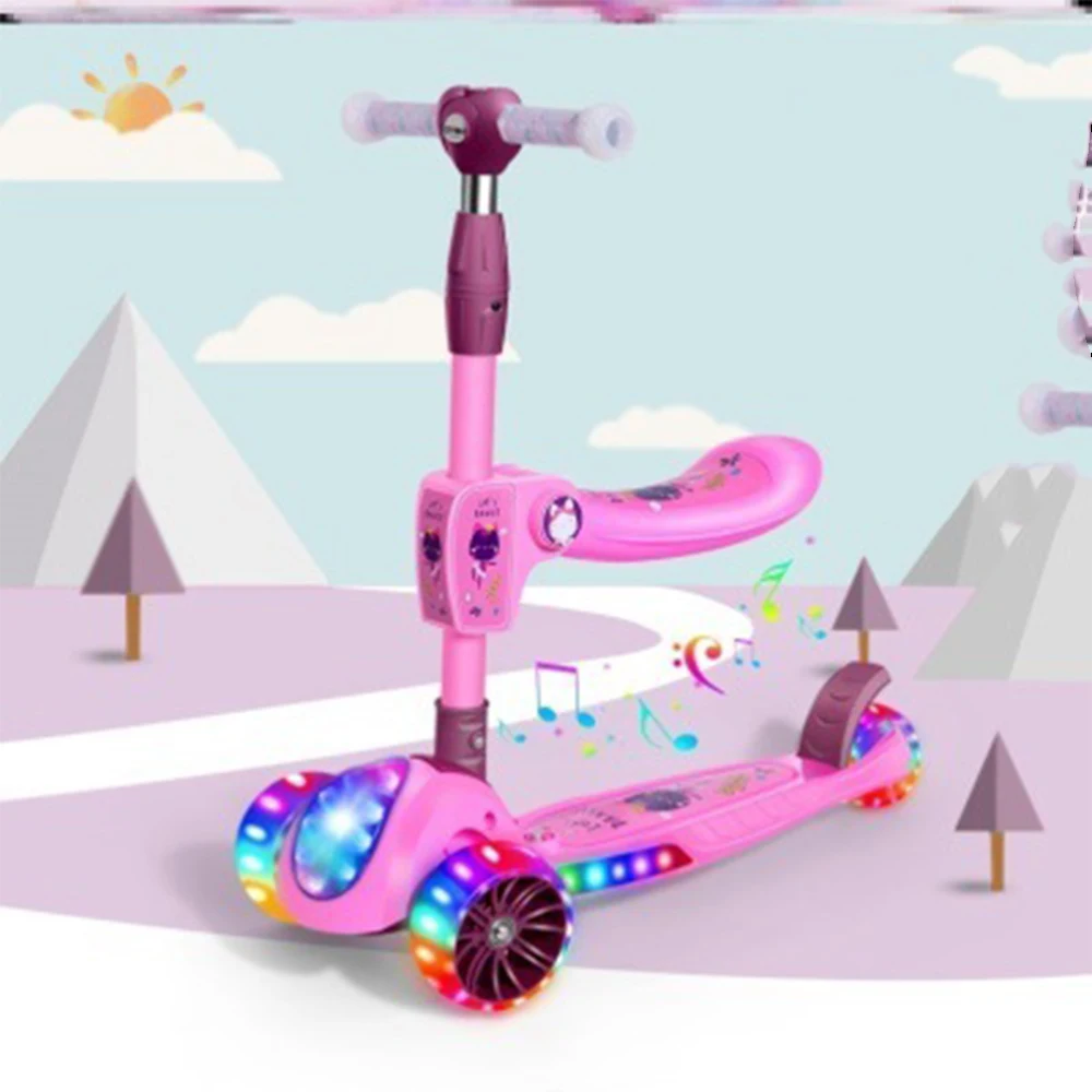 Детский самокат детский игрушечный трехколесный велосипед автомобиля Складная