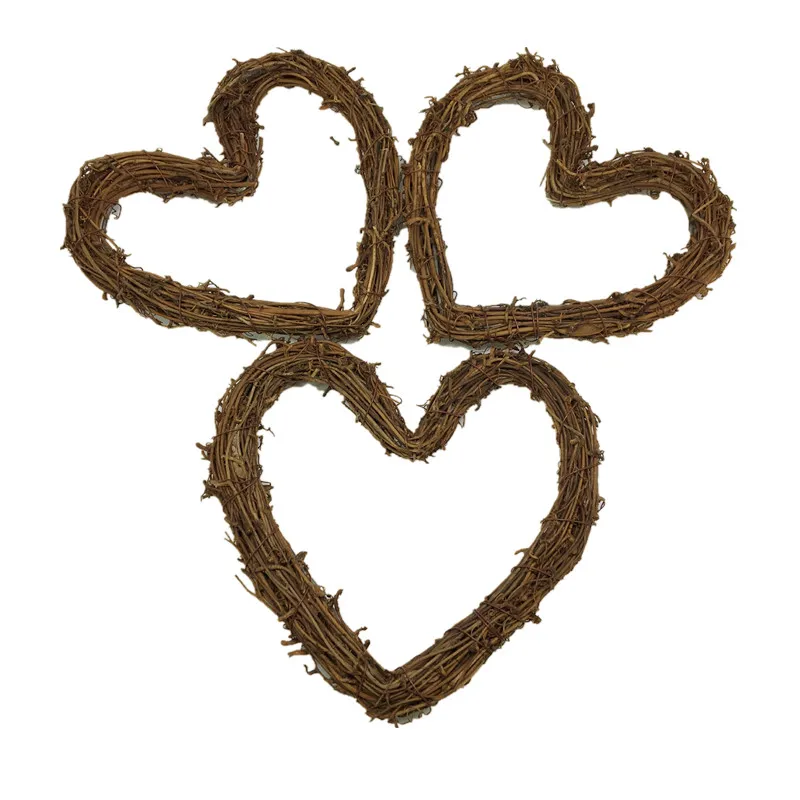 Ротанговая гирлянда в форме сердца Висячие венки из ротанга сделай сам