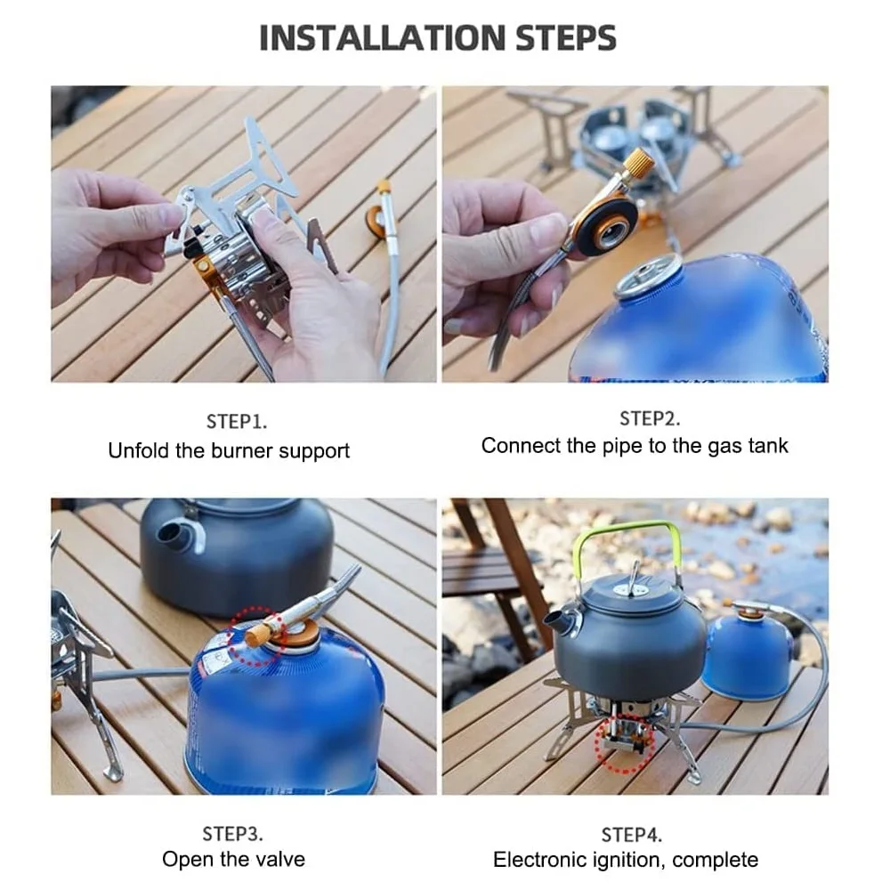 Уличная газовая горелка Onliving 5800 Вт портативная Ультралегкая ветрозащитная для