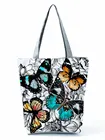 Женская сумочка с принтом бабочки miyao, летняя пляжная сумка с цветочным принтом, повседневная женская сумка для покупок, универсальная Экологичная женская сумка