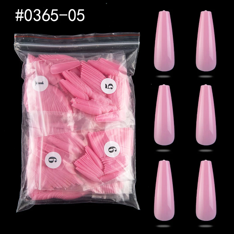 

Long Short Stiletto Coffin Fake Nails 500pcs/bag White Natural Beige Clear Nail Tips Press On Nail Full Cover/Half Cover False