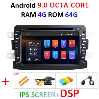 9.0 4G 64G IPS DSP Ips DSP 4G 64G Автомобильный мультимедийный dvd-плеер Android 9,0 gps Авторадио для Duster/Captur/Lada/Xray 2/Logan 2/Dacia/Sandero Автомагнитола - Цвет: 9.0 4G 64G IPS DSP