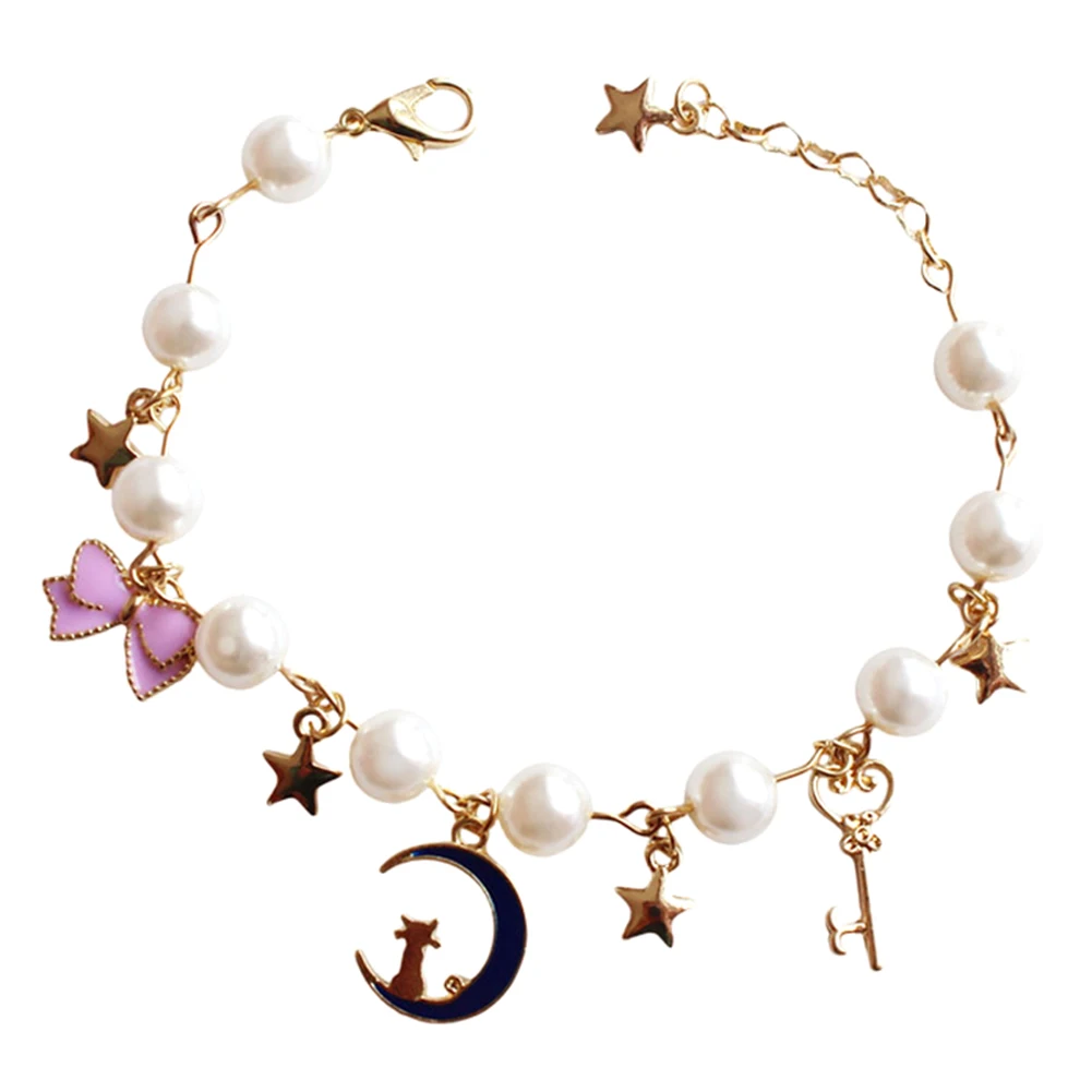 2020 Sailor Moon Bracelet Blue Sweet Romantic Pink Bow Pendant Accessories Cute Girl Jewelry | Украшения и аксессуары