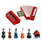 Мультяшный Usb-флеш-накопитель, гитара, фортепиано, аккордеон, USB-флеш-накопитель 256 ГБ, 128 ГБ, 64 ГБ, 32 ГБ, 16 ГБ, 8 ГБ, USB 2,0, карта памяти, флешка