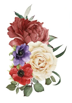 

Color Rose Peony Water Transfer Tattoo Stickers Women Body Chest Art Temporary Tattoo Girl Waist Bracelet Flash Tatoos Flower
