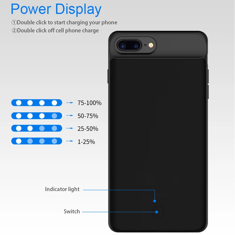 Чехол с зарядным устройством для iPhone 6 Plus 7 3700 мАч/7000 мАч чехол аккумулятором 8 6S |