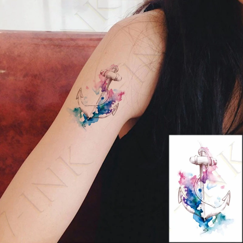 Водостойкая временная татуировка зеленое лицо кролика рыба птица тотем