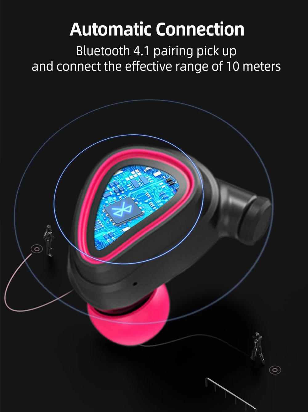 Новые спортивные беспроводные наушники, наушники Bluetooth 4,1, стерео наушники с шумоподавлением и зарядным устройством для бега, Android PC