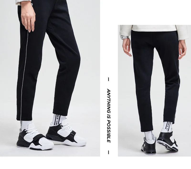 Li-Ning Женский Баскетбол пот брюки флис теплый на 66% полиэстер 34% хлопок Обычный подклад спортивные брюки AKLN688 WKY203