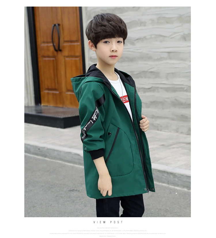 Весенне осенний Тренч для мальчиков подростков новая детская модная