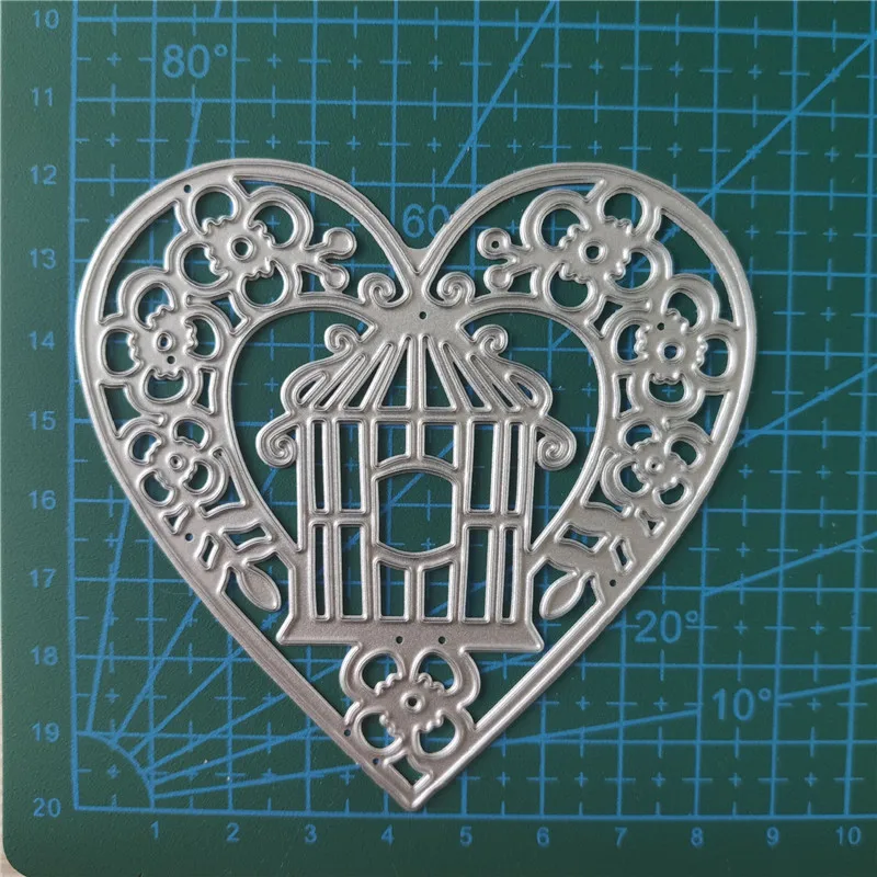

Love Heart Embossing Molds DIY Paper Art Bird Cage Carbon Steel Etching Scrapbooking Craft Card Album Stencil Handmade Poster