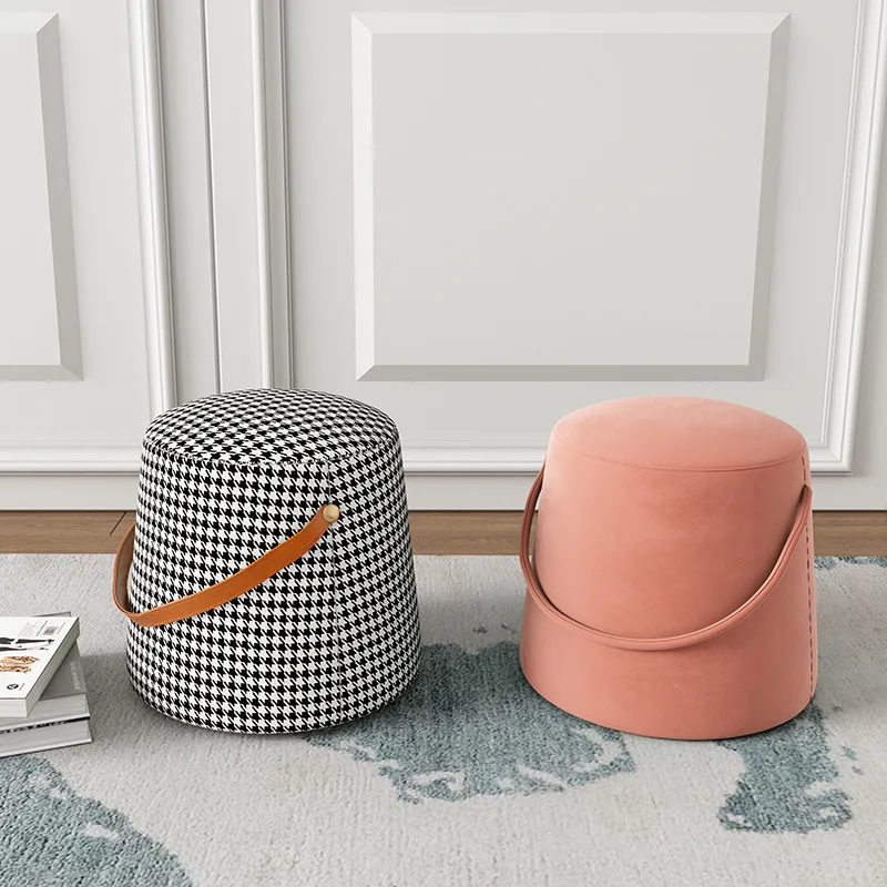 

Nordic Home Stool Stool Living Room Fabric Sofa Foot Shoe Stool Low Stool Footstool Living Room Furniture Step Stool