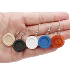 10 шт.лот нержавеющая сталь ушной крючок древесины серьги Пустой Базы кабошоны принадлежности для бижутерии, материал для рукоделия вышитые бисером серьги расходные материалы