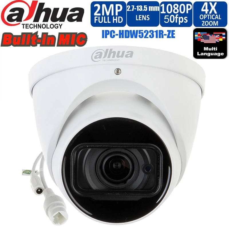 Оригинал Dahua IPC HDW5231R ZE 2MP 1080P 50fps WDR (широкий динамический диапазон) 4X зум IR глазного