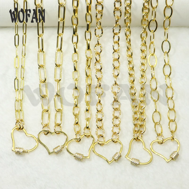 

Multi chain Heart pendants necklace Toggle-clasp carabiner Lock pendants necklace accessories fashion jewelry for women 50592